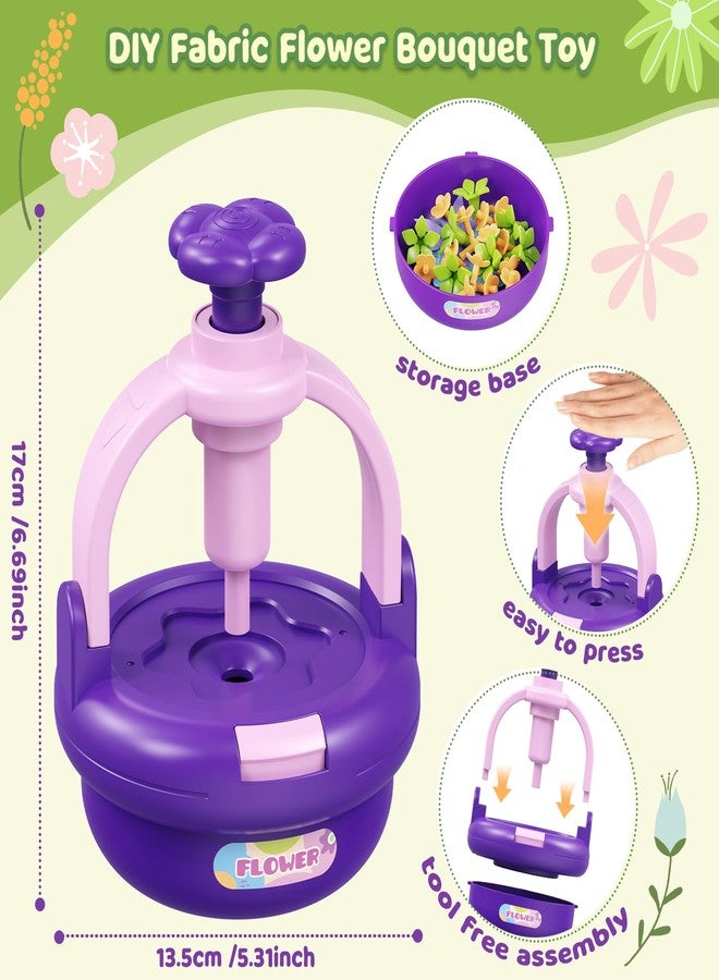 TingingYuli Arts and Crafts Kit for Kids Ages 4-8,Flower Bouquet Toys,DIY Flower Market Toys,Build Your Flower Bouquet,Educational Christmas Birthday Gifts for 3 4 5 6 7 8 9 Year Old Girls-Purple - Image 4